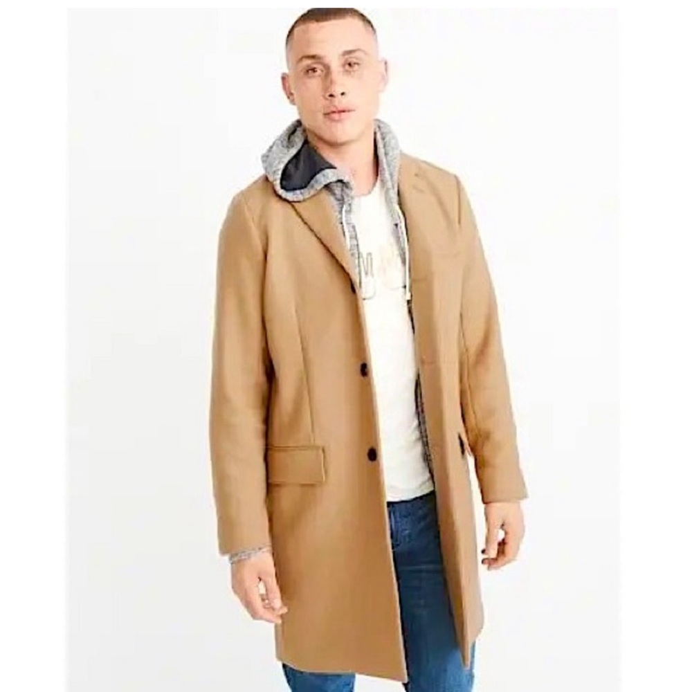 Men’s Abercrombie & Fitch Wool blend coat in Tan (Large tall)